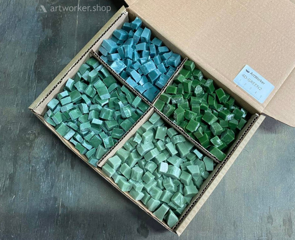 Горько-зелёная колотая смальта 4D-GREEN2 | ArtWorker