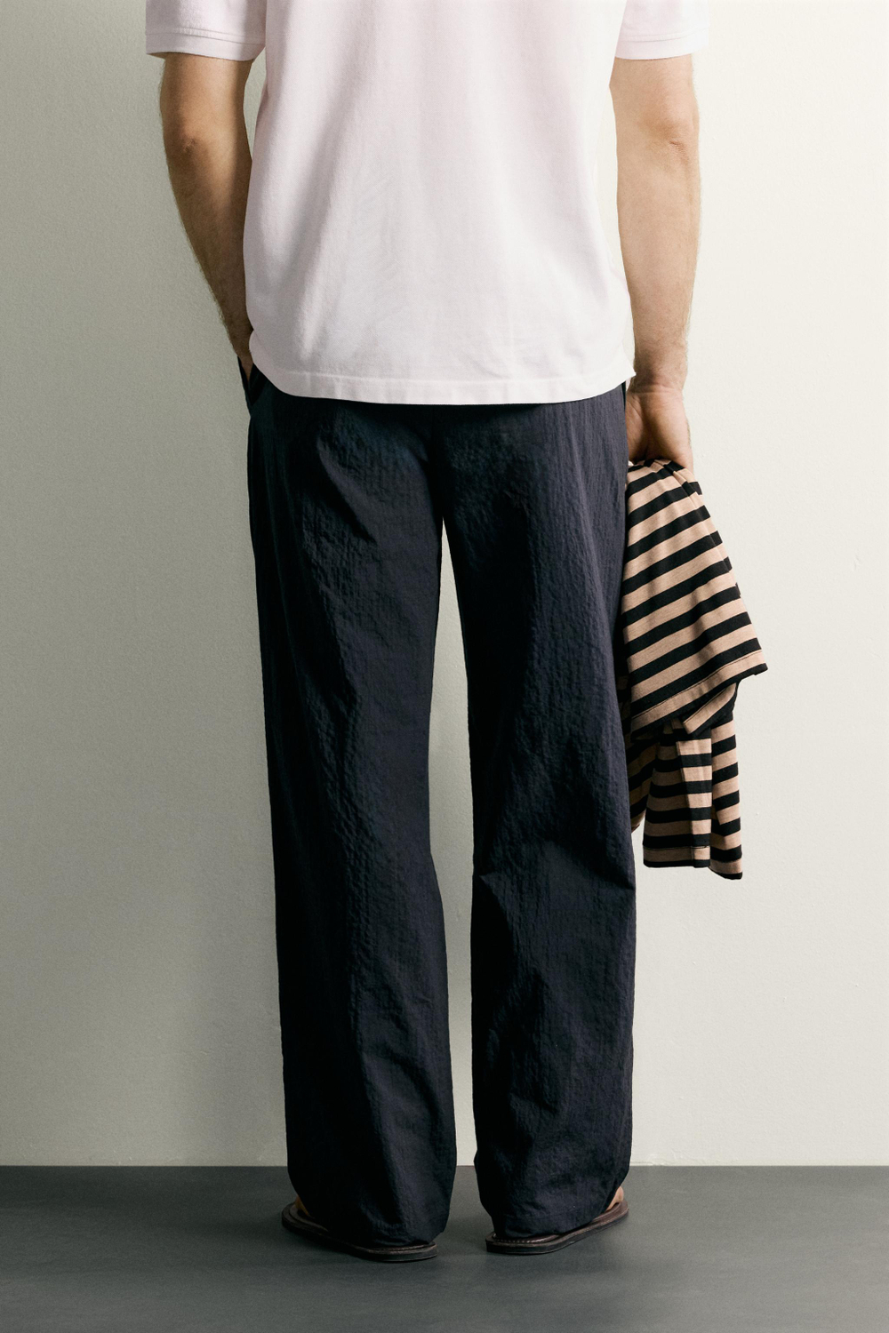 БРЮКИ STRAIGHT FIT ИЗ ТКАНИ СИРСАКЕР — ZARA