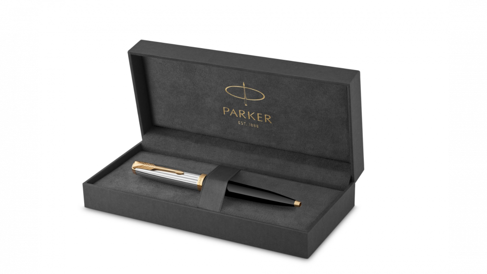 Шариковая ручка Parker 51 Premium Black GT, стержень: M, цвет чернил: black, в подарочной упаковке.