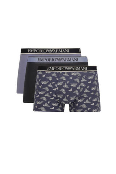 Трусики-боксеры 3шт. Emporio Armani - голубой(111473 3F717)