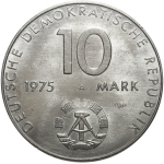 10 марок. 20 лет Варшавскому Договору. (A). Германия-ГДР. Медноникель. 1975 год. AU