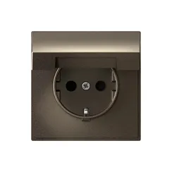Розетка с крышкой Systeme Electric ArtGallery Мокко, самозажимные клеммы GAL000646S