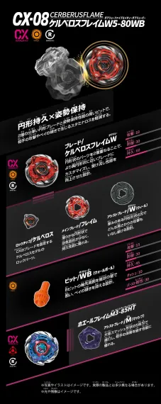 Волчок Cerberus Flame W5-80WB CX08.01 от Takara Tomy