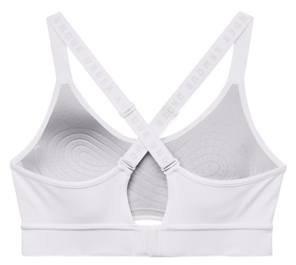 ТОП теннисный Under Armour Women's UA Infinity Mid Covered Sports Bra - white/halo gray