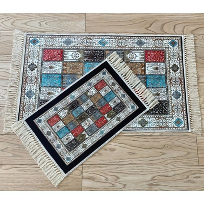 Набор ковриков ДЕКОРАТИВ (DECORATIVE) с рисунком и бахромой 55*85+45*55 5029-2