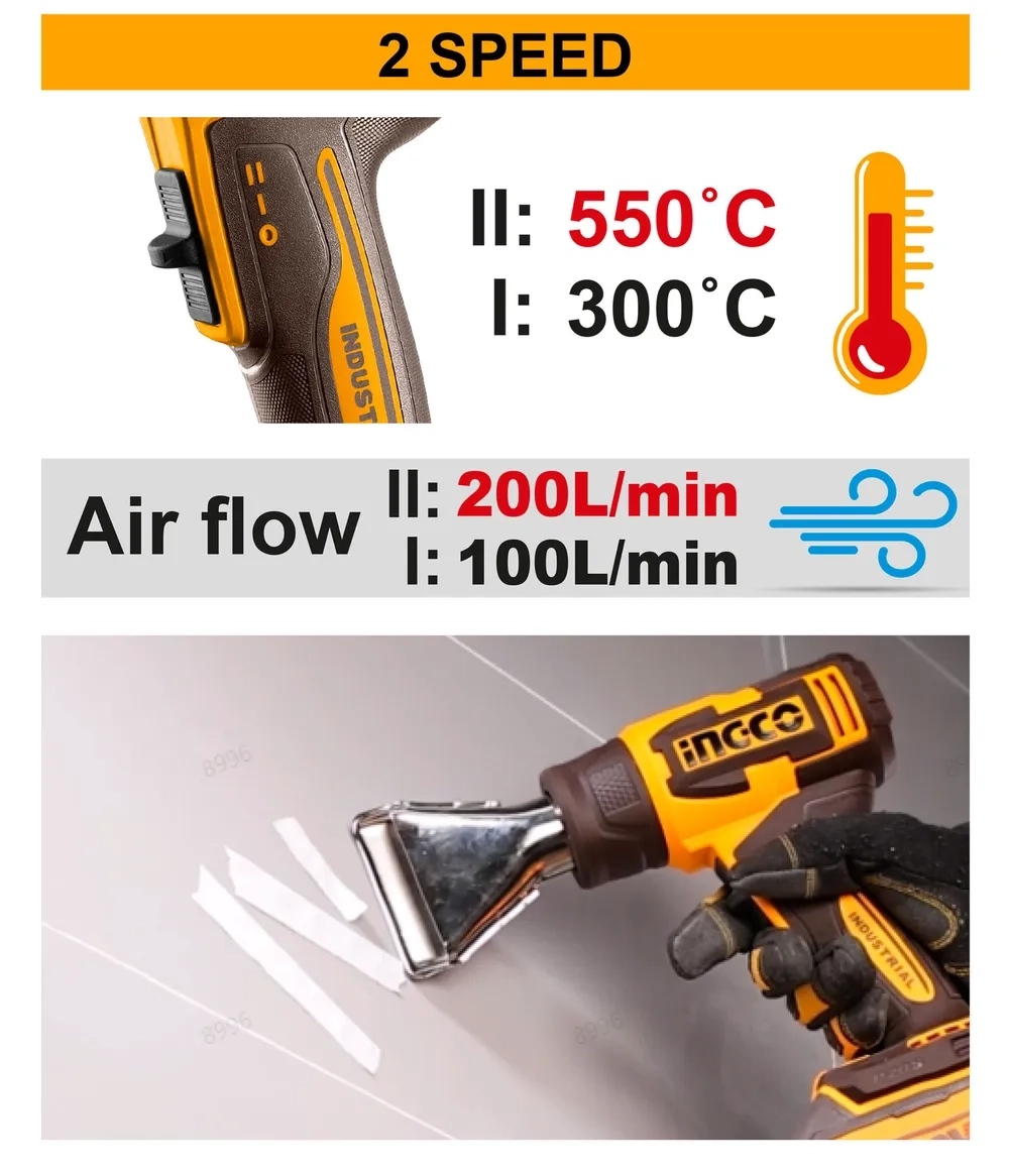 Фен аккумуляторный INGCO HGLI20065 INDUSTRIAL 20 В