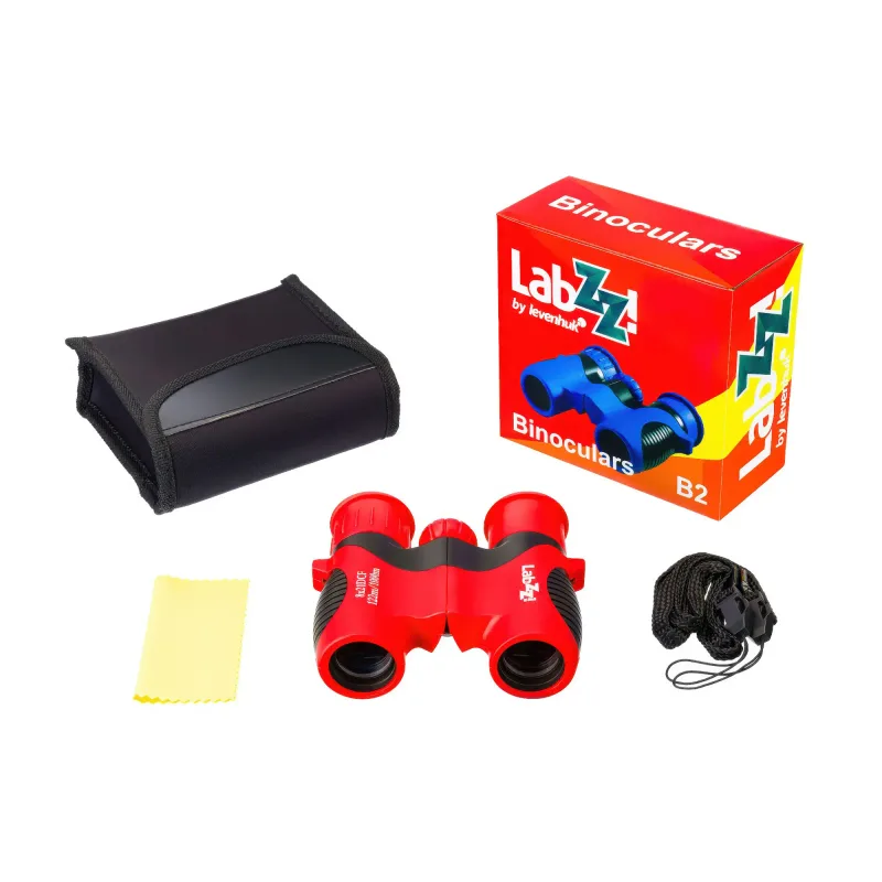 Бинокль Levenhuk LabZZ B2 Red Berry в комплекте с коробкой и аксессуарами