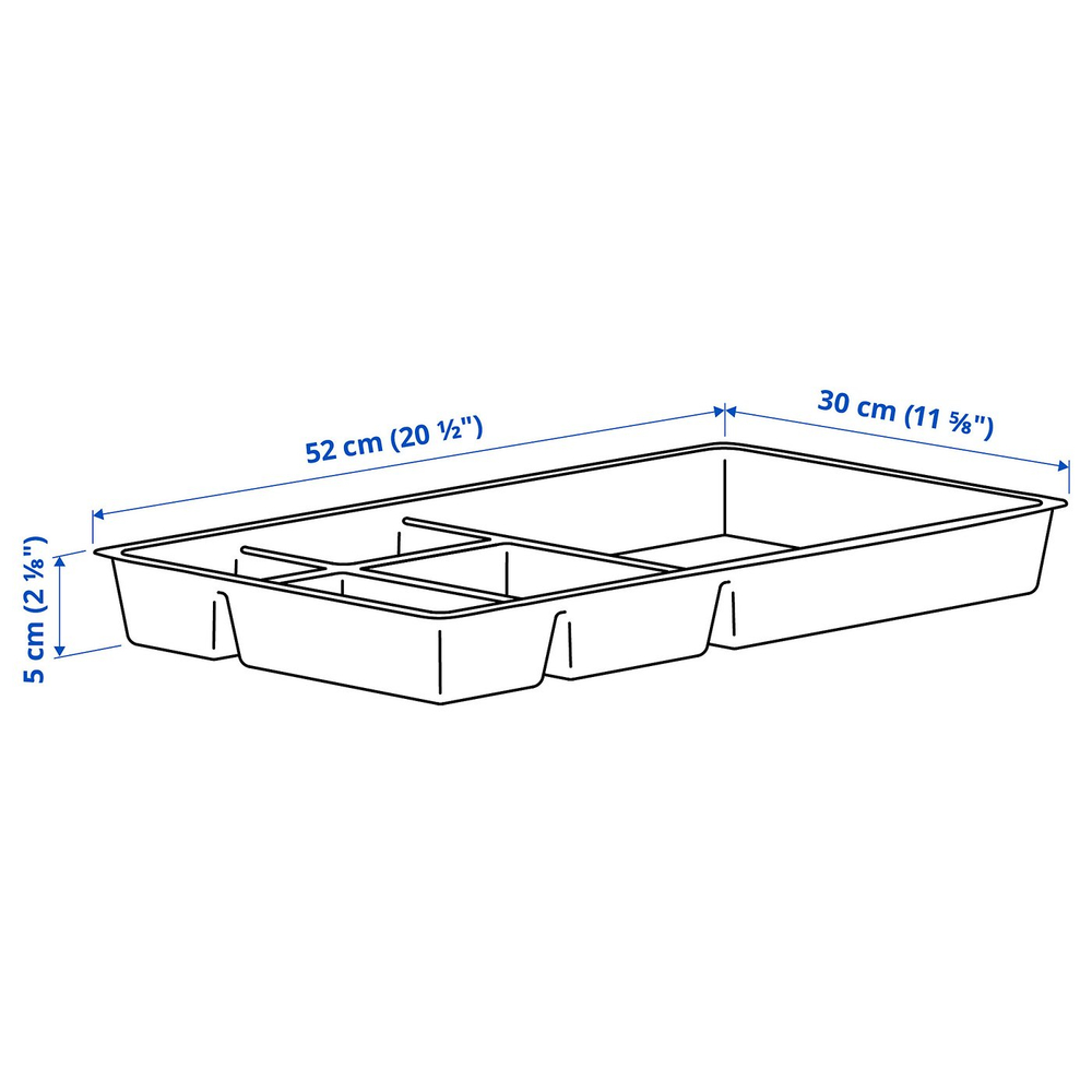 IKEA ALEX  (ИКЕА АЛЕКС)  -  Вставка в ящик - серый 52x30 см