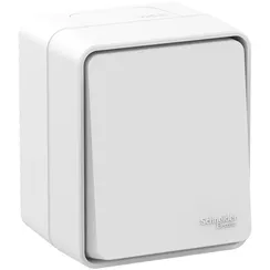 Переключатель проходной одноклавишный IP54 Systeme Electric AtlasDesign Profi54 Белый ATN540161