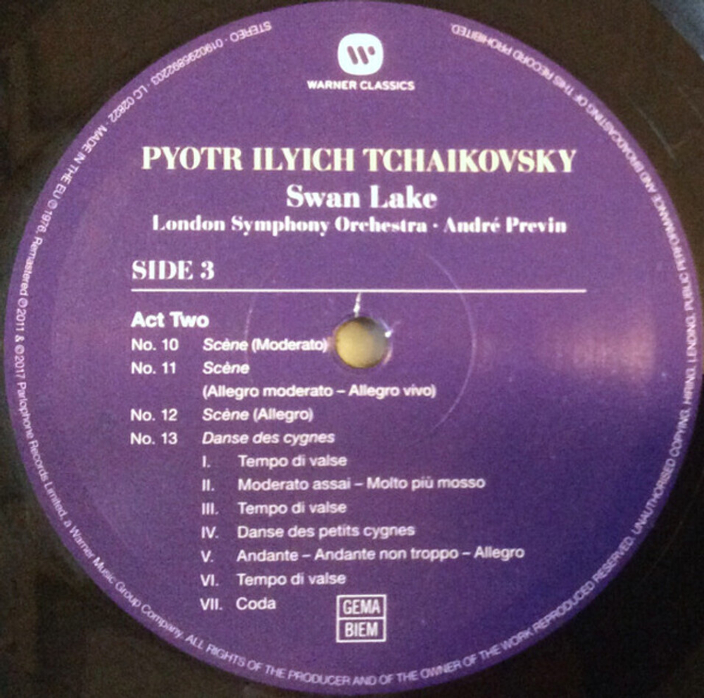 London Symphony Orchestra, Andre Previn / Tchaikovsky: Swan Lake (3LP)