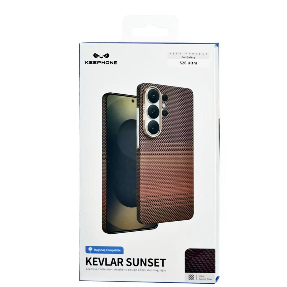 Накладка для Samsung Galaxy S26 Ultra Keephone Kevlar Sunset MagSnap коричневый