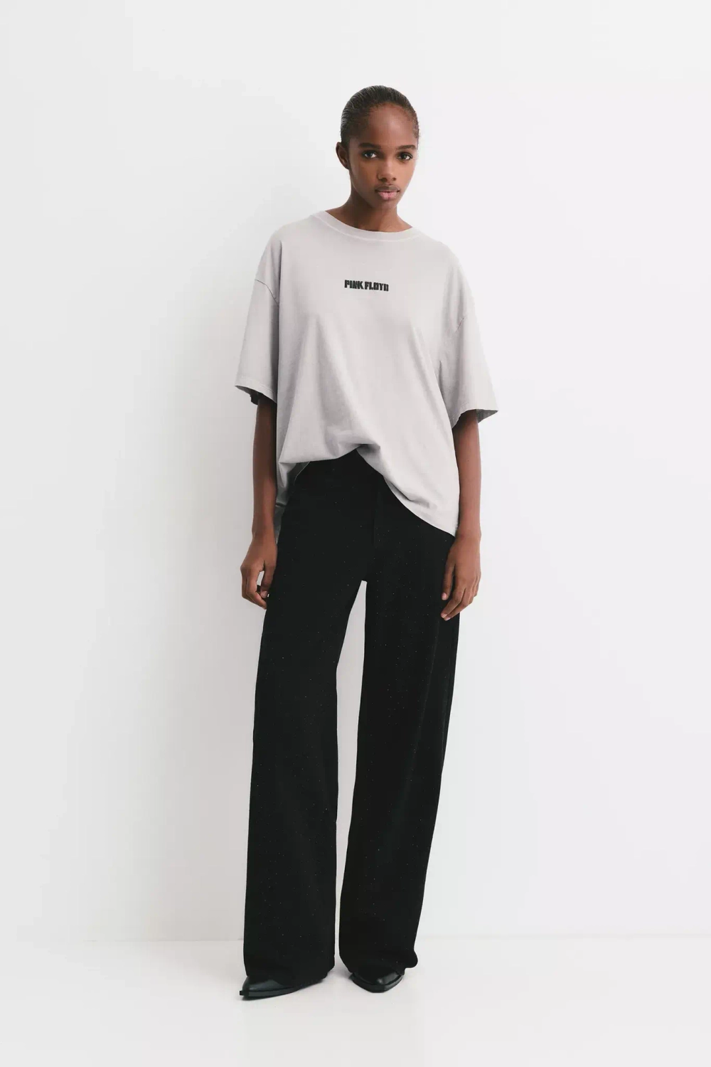 PULL&BEAR Футболка с принтом Pink Floyd, белый