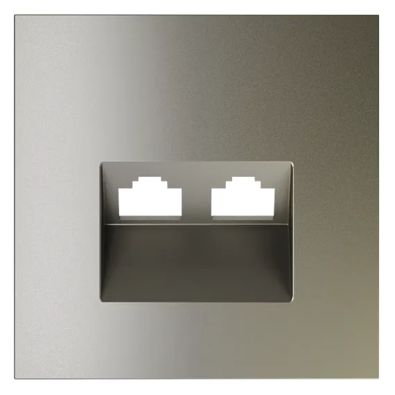 Накладка для розетки компьютерной двойной RJ45+RJ45 Voltum S70 Шелк VLS001404