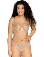 Бюстгальтер plus size с мягкой чашечкой и эффектной вышивкой (Размер: 90I) (Цвет: белый)