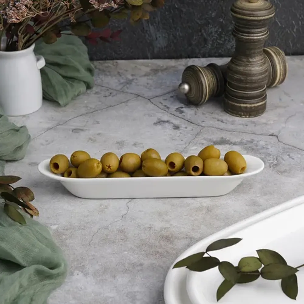 Блюдо овальное 20,5*3,5 см h2,8 см для закусок, оливок белое фарфор P.L. Proff Cuisine [6]