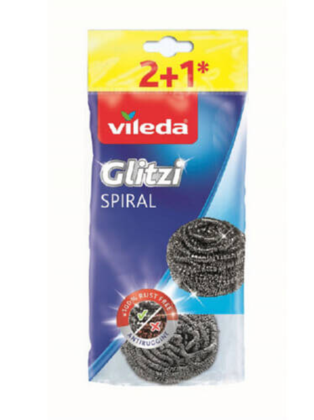 Губка Vileda Spiral металлическая спираль (2 шт+1)