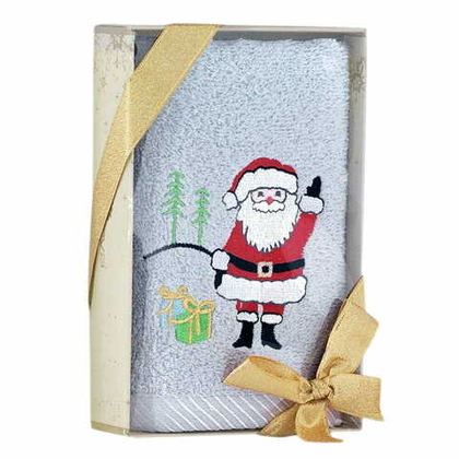 Полотенце 30х50 Arya home Santa серое