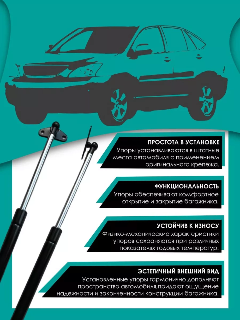 Газовые амортизаторы багажника Toyota Lexus RX 300 350 330