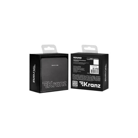 Выключатель одноклавишный с подсветкой KRANZ Miele Round Титан KR-78-0713-2