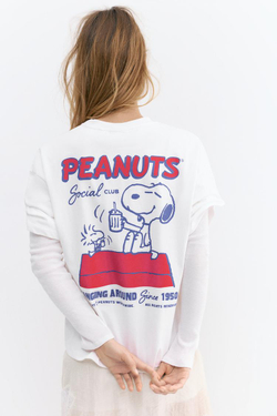 PULL&BEAR PULL&BEAR Футболка с изображением Snoopy из мультфильма «Peanuts», цвет льда