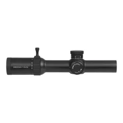 Прицел Gaut Obsidian 1-6x24, сетка 39, 0.1 МIL - вид слева в профиль, барабаны пристрелки