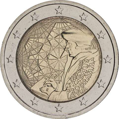 ЛАТВИЯ, 2022, 2 ЕВРО [БИМЕТАЛЛ]