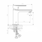 Смеситель для раковины 35k MIXLINE МЛ33-04Г(ML33-04GR) "Сити" ГРАФИТ