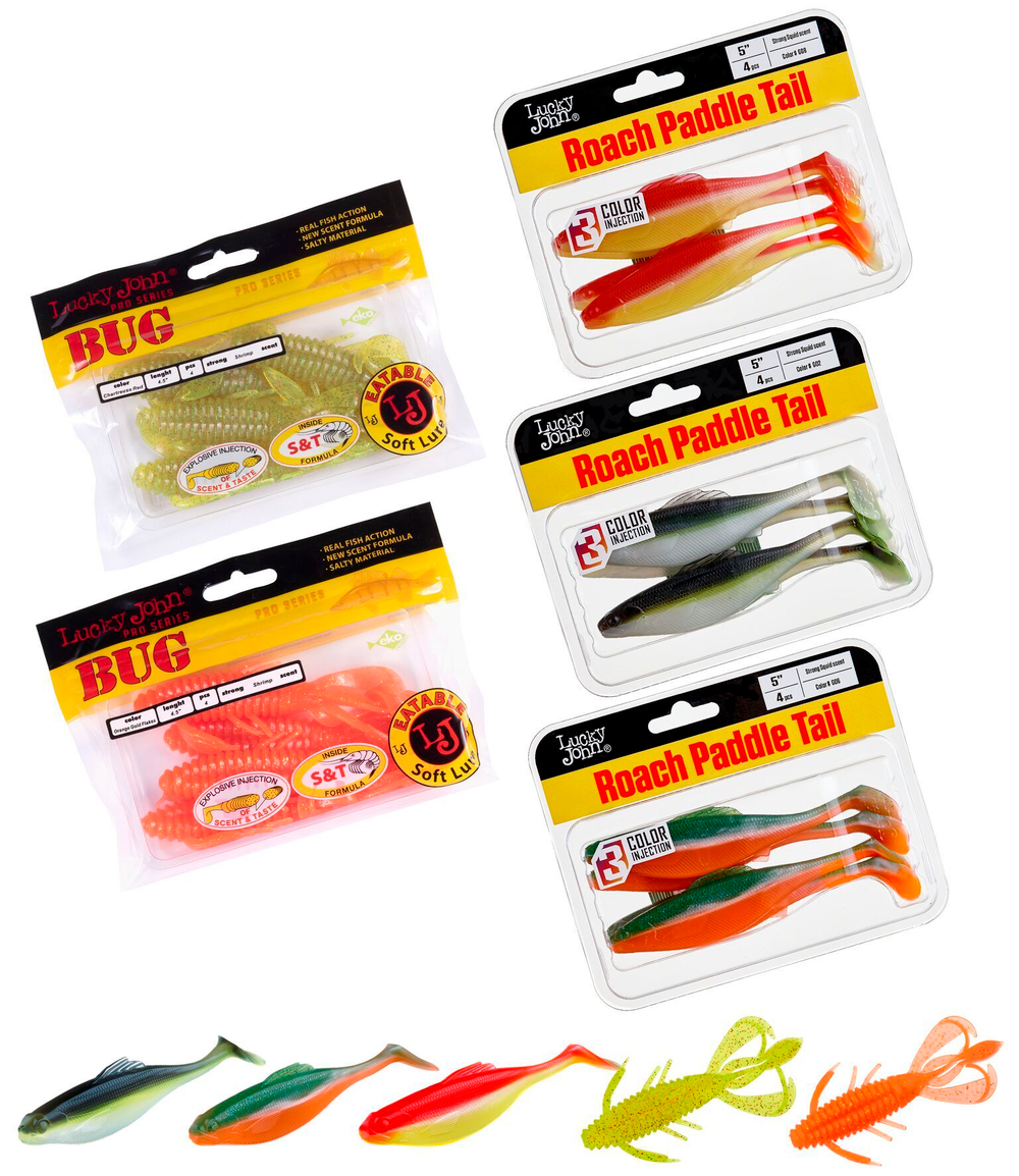 Виброхвосты съедобные LJ Pro Series 04 SET, 5упак. набор