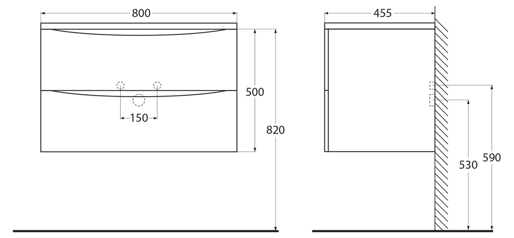 Мебель для ванной комнаты подвесная BelBagno ACQUA-800-2C-SO-BL 80см Bianco Lucido