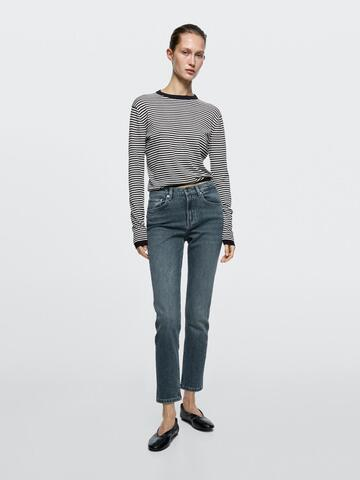 Massimo Dutti Укороченные джинсы облегающего кроя со средней посадкой, темно-синий