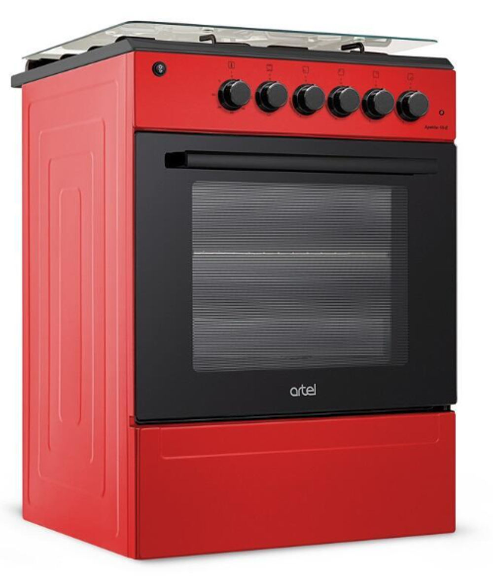 Плита газовая ARTEL APETITO 10-E красная (ГК, комб, 60х60)
