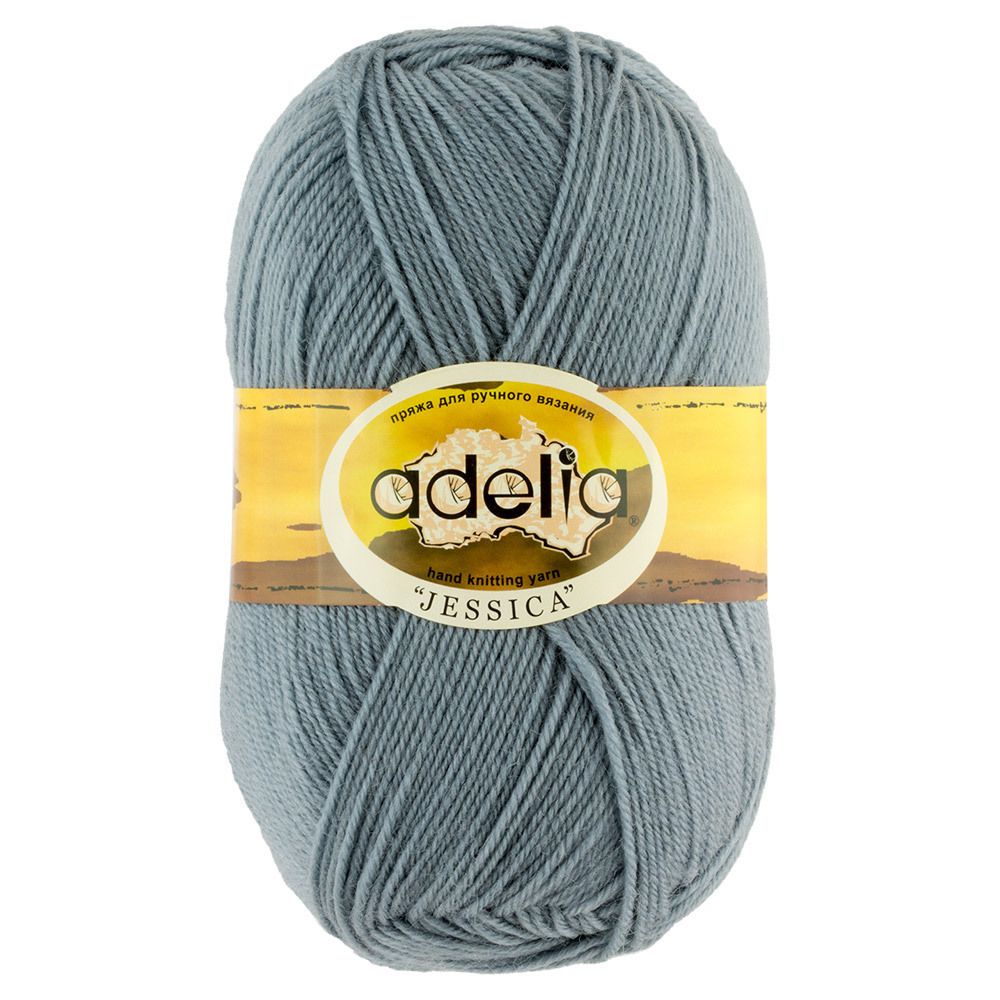 Пряжа Adelia Jessica / уп.5 мот. по 100г, 260м, 20 серо-голубой Пряжа Adelia Jessica / уп.5 мот. по 100г, 260м, 20 серо-голубой