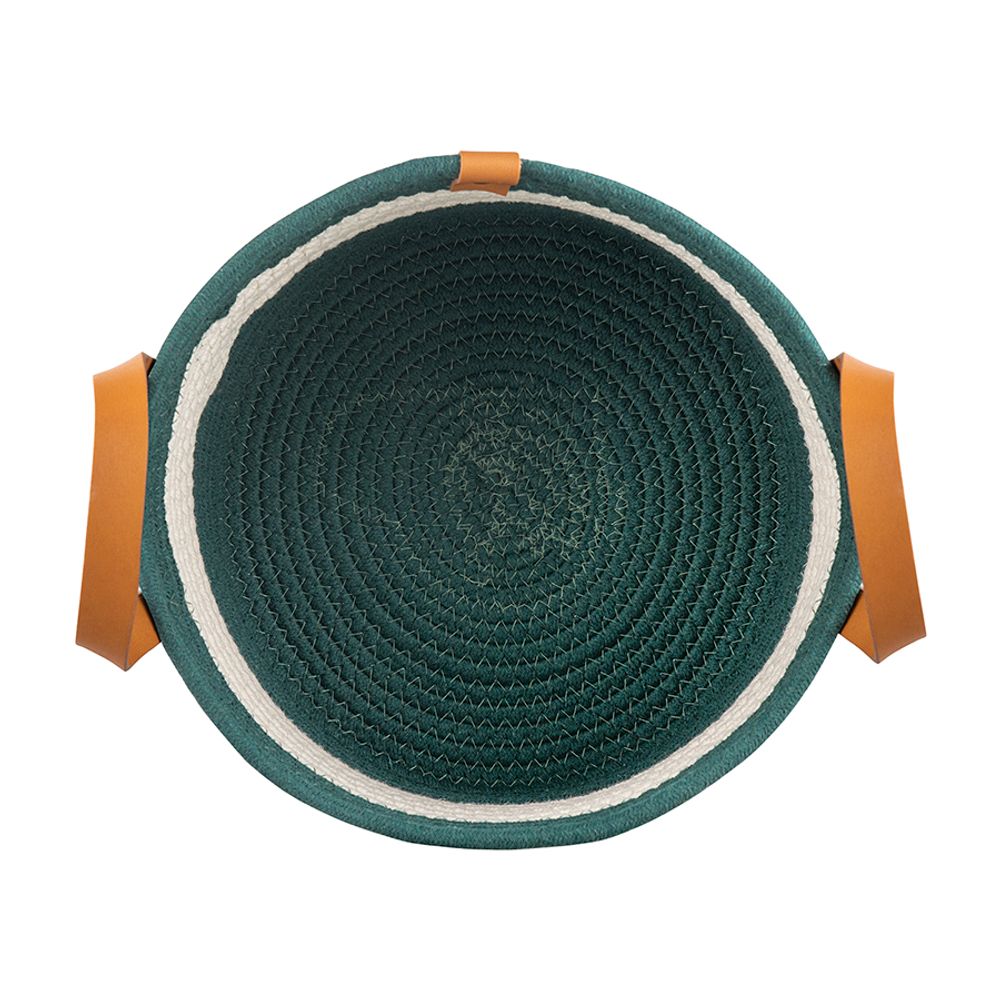 Корзина для хранения Helly Ø28х14 см, бежевая/зеленая