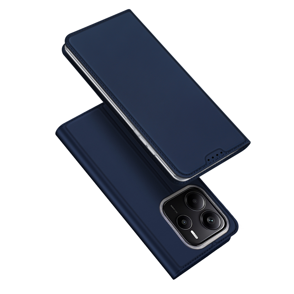 Чехол книжка из PU кожи синего цвета от Dux Ducis для смартфона Xiaomi Redmi Note 14 5G, серия Skin Pro Series Case