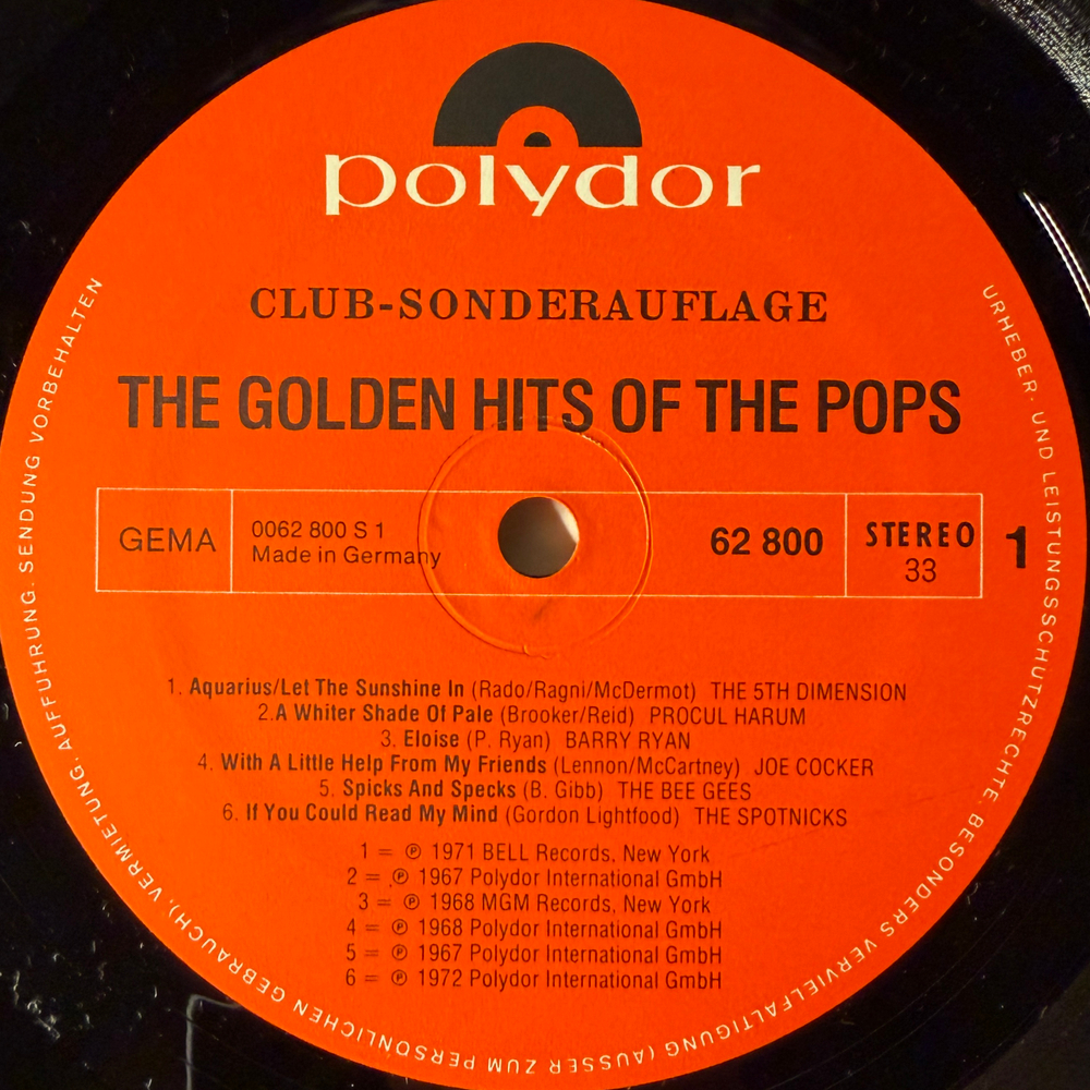 Сборник The Golden Hits Of The Pops 2LP (Германия 1974г.) Т