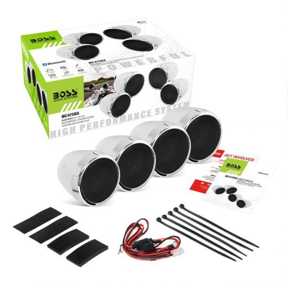 Аудиосистема мото Boss Audio 600W, Bluetooth, 4x3''