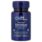 Life Extension, оптимизированный хром с Crominex® 3+, 500 мкг, 60 вегетарианских капсул