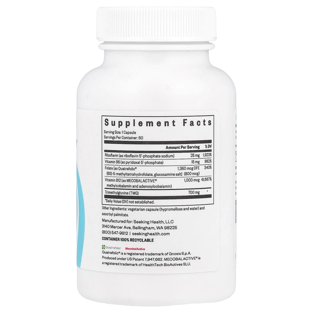 Seeking Health, Homocysteine Nutrients, добавка для поддержания здорового уровня гомоцистеина, 60 капсул