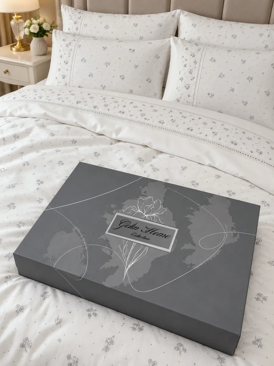 Gelin Home КПБ 6 пр. FILIZ серый цвет пододеяльник 200*220, простынь 240*260, наволочки 50*70 2шт, декоративные наволочки 50*70 2шт GLNN009 — фото 5
