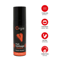 Orgie High Voltage Strawberry - Жидкий вибратор с усиленным эффектом, клубничный вкус, 15 мл