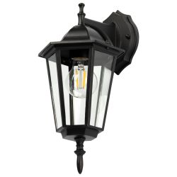 Светильник уличный настенный ЭРА «Веледа» GBW-104-1-BL-0360 230В Е27 IP54 чёрный вниз | Садово-парковые светильники