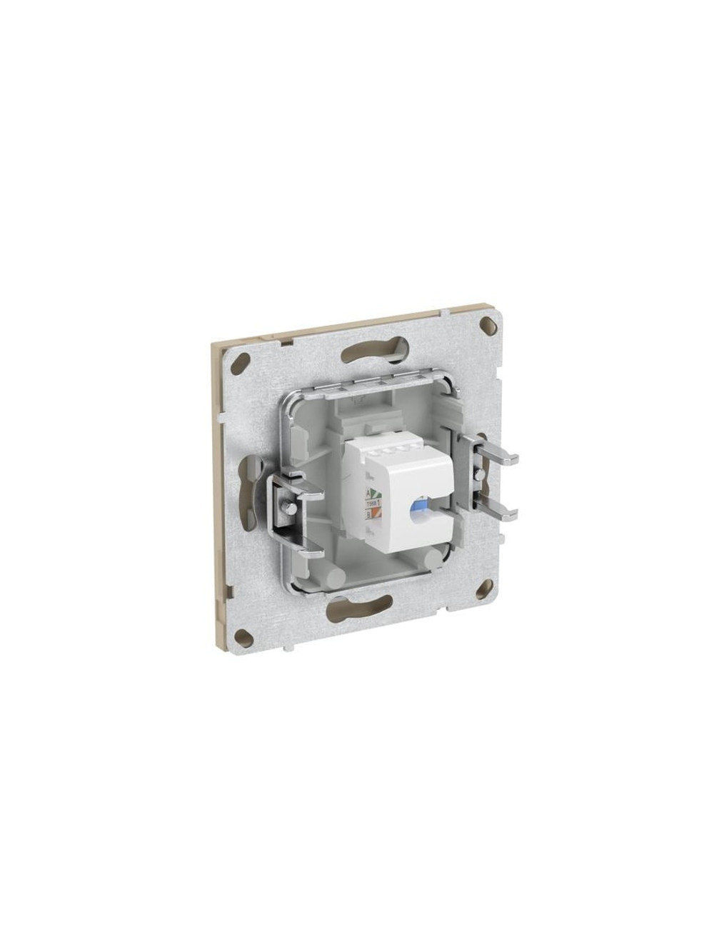 Розетка компьютерная 1-м KANT RJ45 кат.6A без шторки ванильн. марципан DKC 7015673