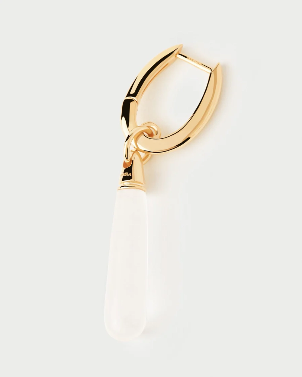 Одиночная серьга Rock Crystal Large Jupiter серебро 925 пробы покрытое золотом