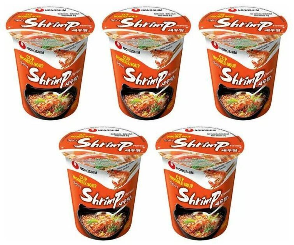 Лапша Nongshim со вкусом креветок 67 г 5 шт
