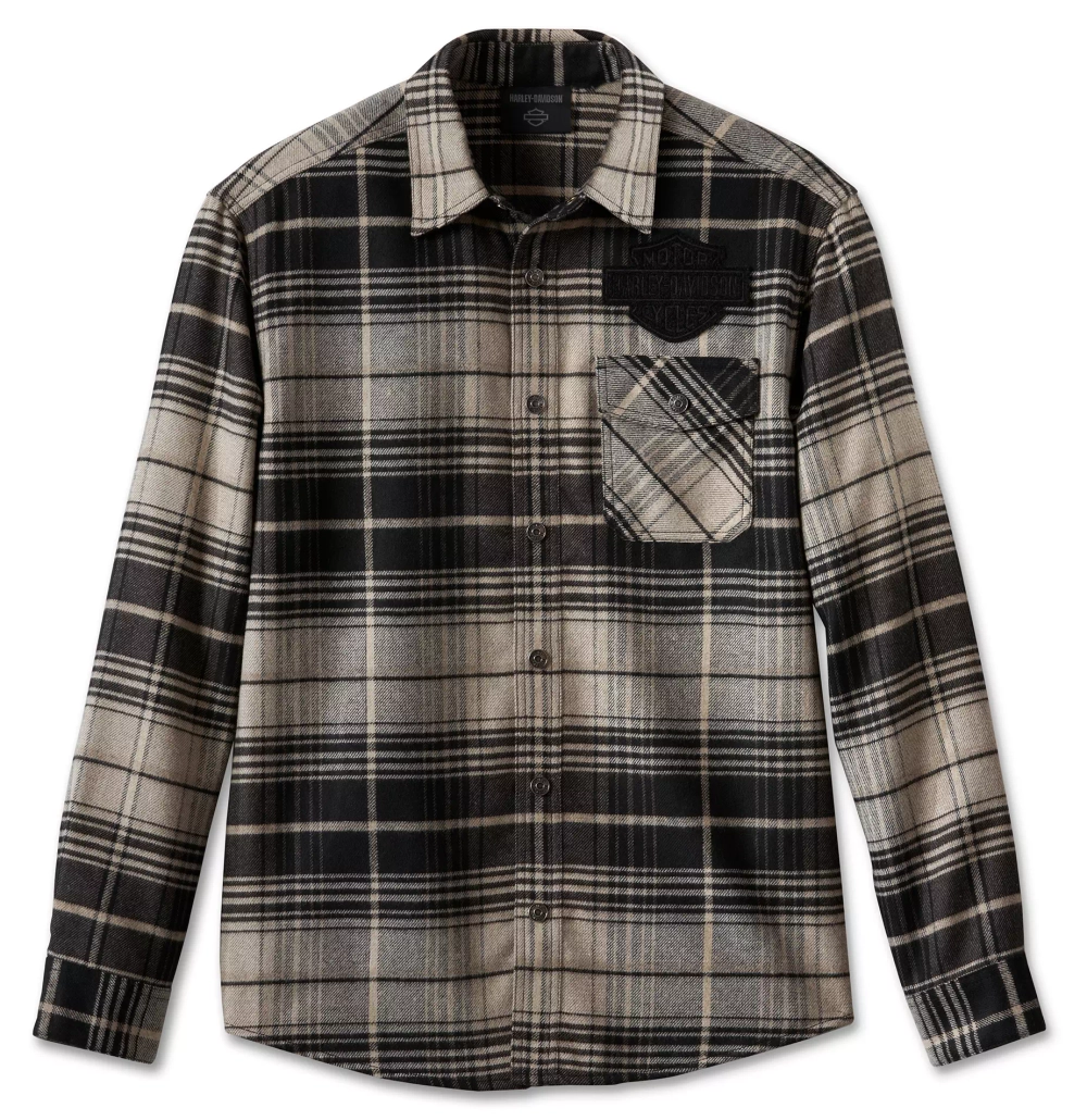 Рубашка Shirt Bar & Shield Premium Plaid black Harley-Davidson