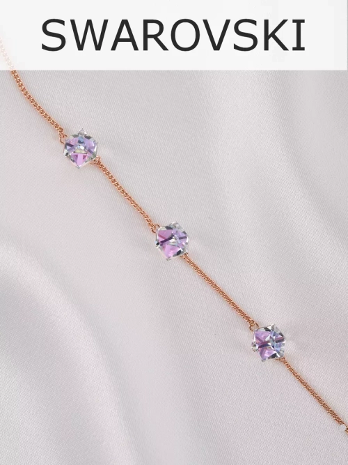 Браслет Миражи с сиреневыми кристаллами Swarovski