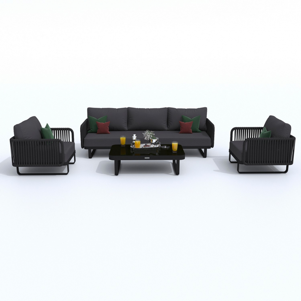 Лаунж зона Ideal Patio БЕЛЛИСА с трехместным диваном - антрацит