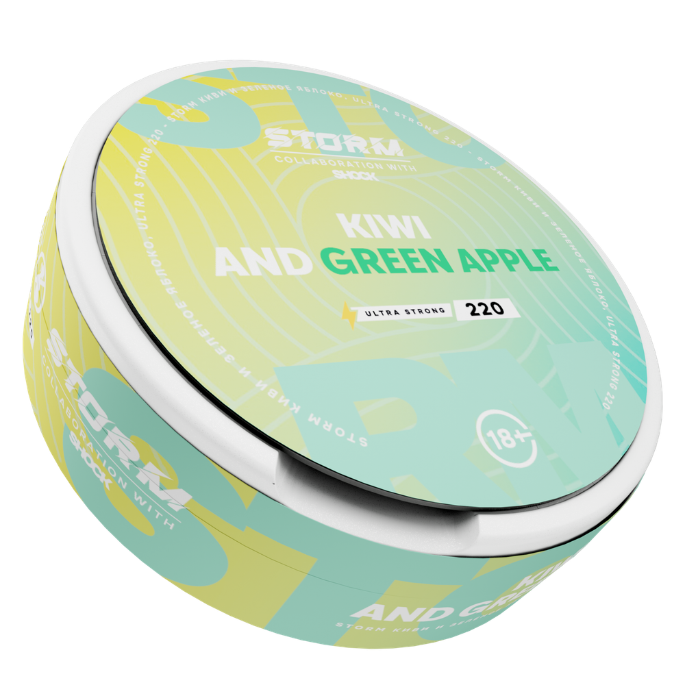 STORM BY ШОК KIWI AND GREEN APPLE (220 МГ) - КИВИ И ЗЕЛЕНОЕ ЯБЛОКО