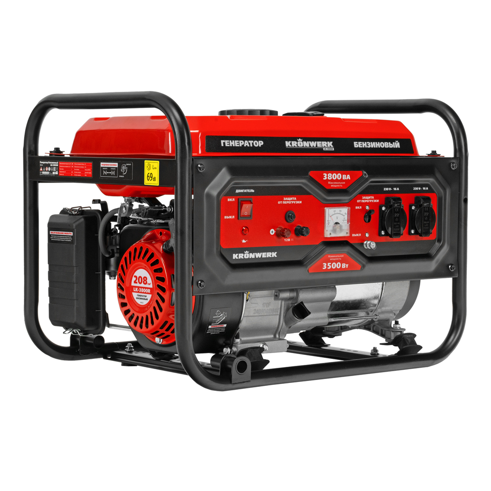 Генератор бензиновый LK-3800R, 3,8 кВт, 230В, ручной стартер Kronwerk