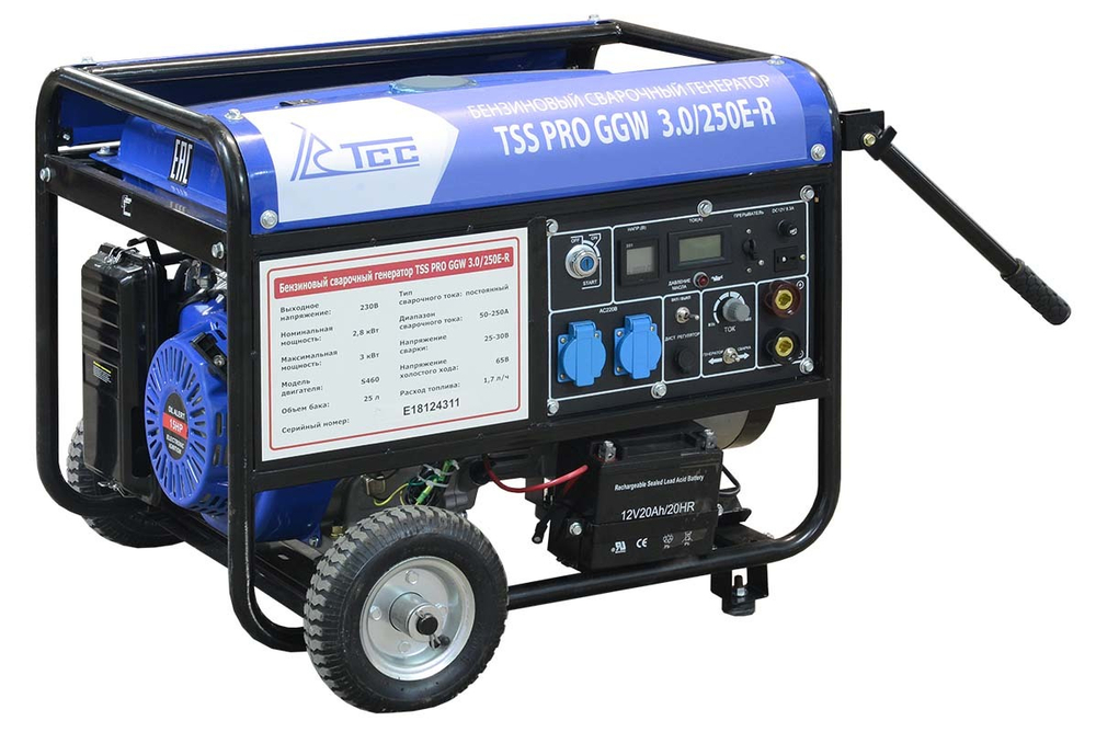 Бензиновый сварочный генератор (3 кВт) TSS PRO GGW 3.0/250E-R